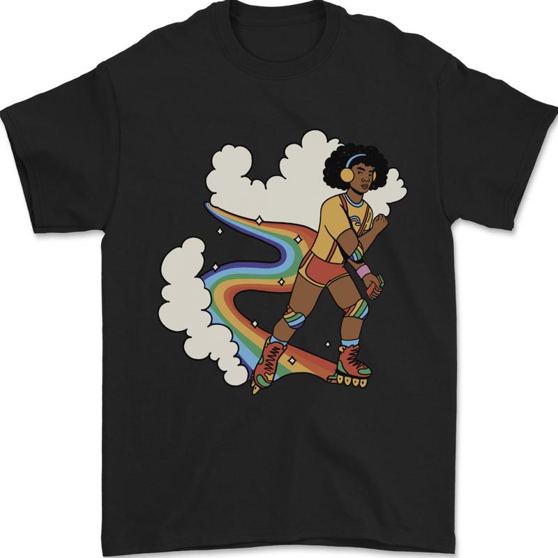 

Retro Roller Blading Blades Skating Inline LGBT Men s T-Shirt 100% Cotton - Men s Summer Cotton Graphic Tee 5XL різнокольоровий
