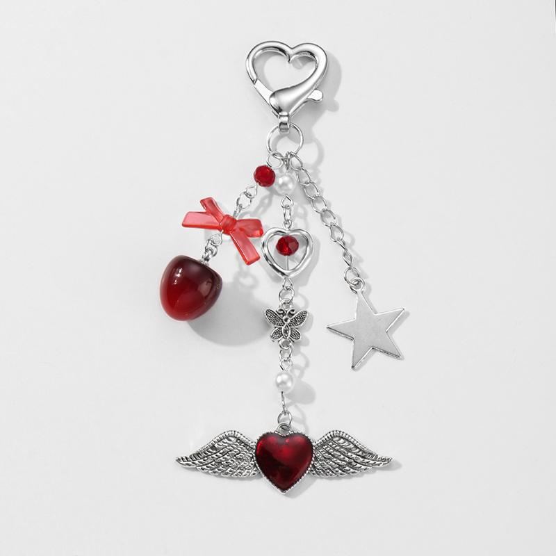 Breloc cu Fundă Roșie, Pandantiv pentru Geantă, Drăguț, Simplu, Fundă cu Nod de Dragoste, Brelocuri Exquisite, Decorațiune Agățată pentru Rucsac, Cadouri