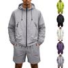 Men's Silk Quick-drying Hooded Coat With Sun , Thin , Casual Sports Sun Clothing, Shorts + Long-sleeved Set
