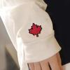 10pcs Mini Black and Red Maple Leaf Embroidery Badge and Decal - Suitable for Decorating Hats, Clothes, Satchels, Interesting Gift for Friends.