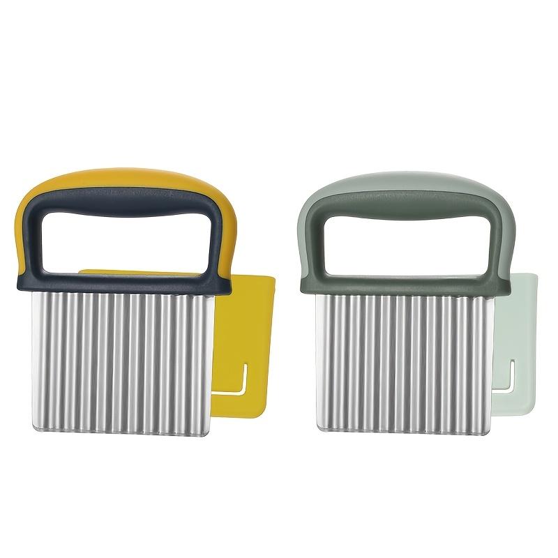 [Durable Crinkle Cut Potato Chip Maker] 1pc Stainless Steel Wavy French Fry Cutter, Kitchen Wave Pattern Vegetable Slicer Tool