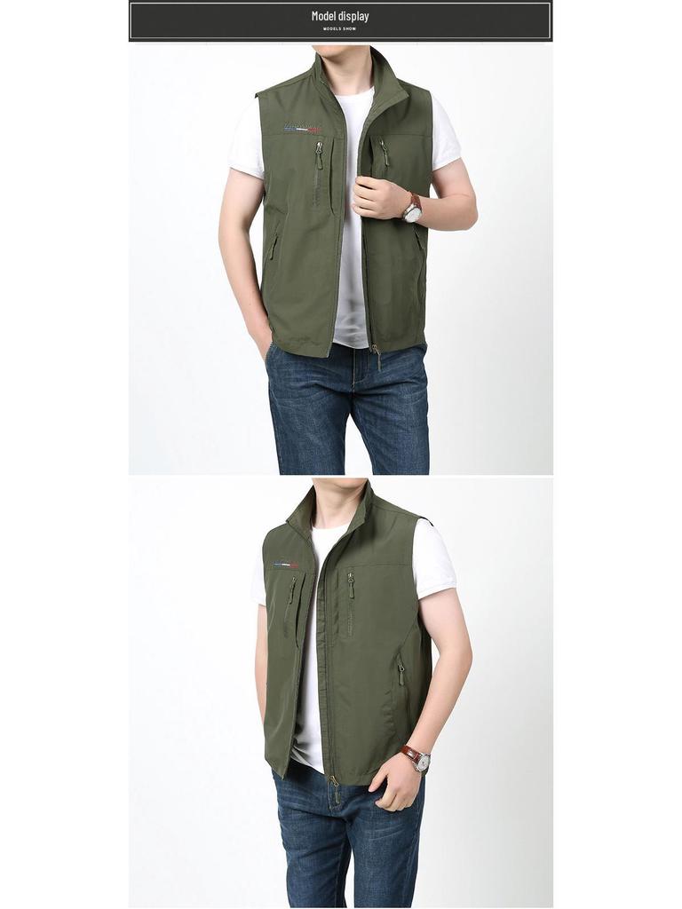 Men's Quick-Dry Multi-Pocket Outdoor Vest for Spring, Summer, and Autumn
