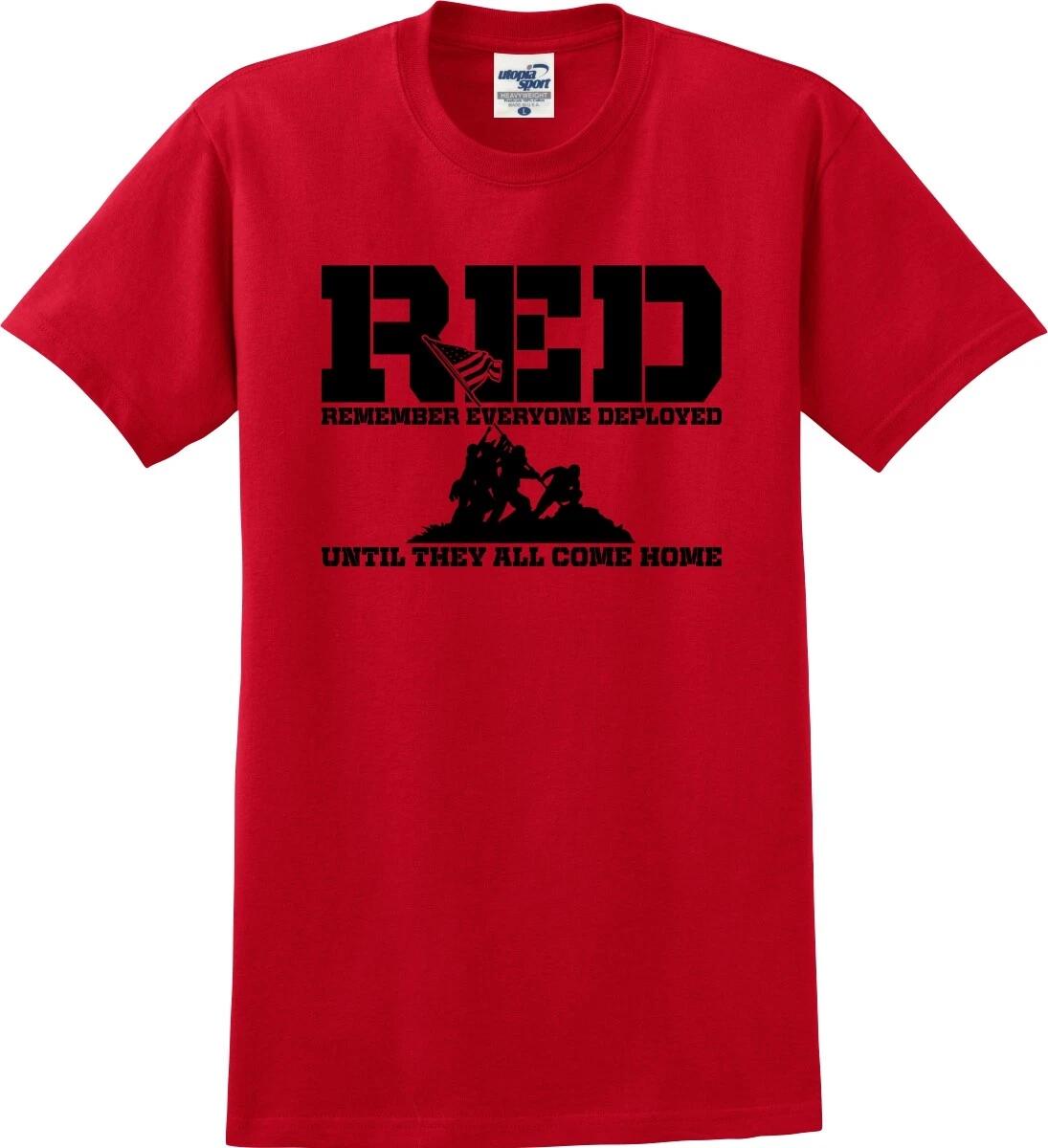 RED Iwo Jima Red Friday Remember Everyone Deployed Unisex T shirt (S-5X) XL