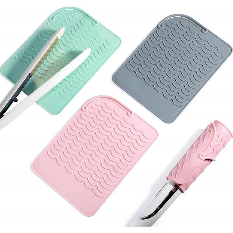 

Heat Resistant Mat for Curling Iron Hair Straightener Pad Anti-Slip Hot Hair Tool Mat 3pcs 3pcs