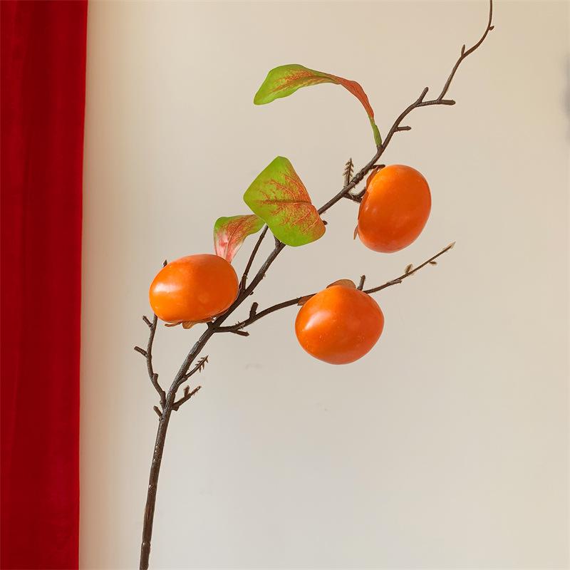 Persimmon Fruit Flower Arrangement: New Year's Dried Floral Decoration