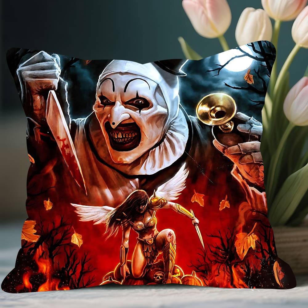 Terrifier Films Clown Pillow Case Removable Washable Cushion Cover – All-Season Soft Linen