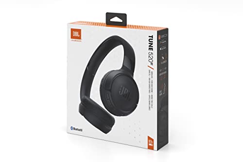JBL TUNE 520BT Wireless Bluetooth Headphones On-Ear USB Type-C Multi-Point Black 57 Hours Playback App Compatible