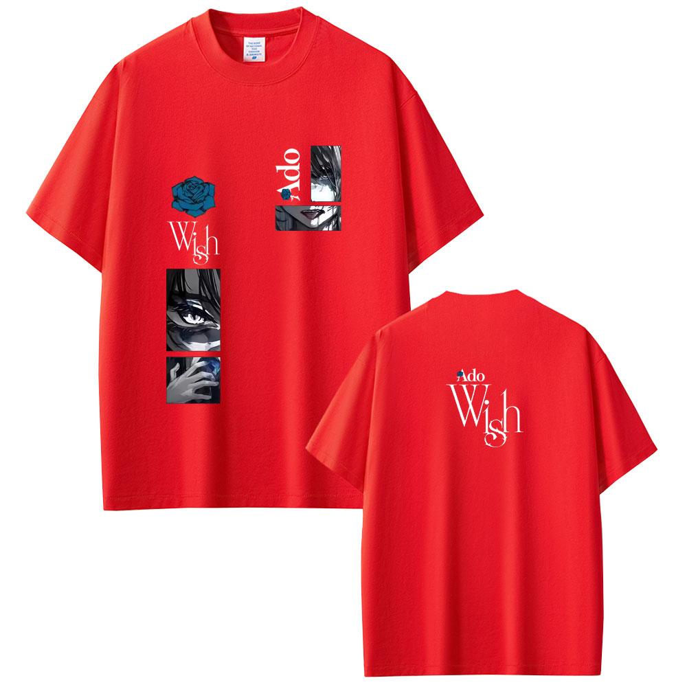 2026 Springsummer new Fashion Singer Ado Kyougen Graphic World Tour Hibana Merch T Shirts Summer Men Pure Cotton Printed Top
