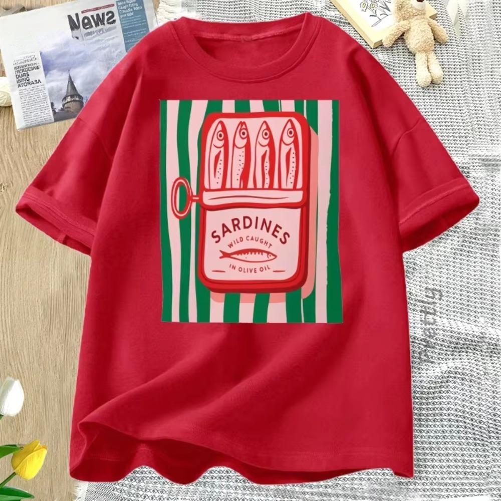 Sardines Tshirt Trend Italy Lovers T Shirt Women Men Cotton Short Sleeve Tshirt Causal Round Neck Men and Womens Clothing