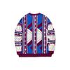 Li Ning Striped All-Over Print Round Neck Loose Pullover Long Sleeve Knit Sweater Men Sweater Purple Blue Cream AMBT237-2
