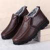 Winter Men's Ankle Boots Plush Warm Anti Slip Waterproof Cotton Shoes Comfortable Lightweight Outdoor Men Shoes