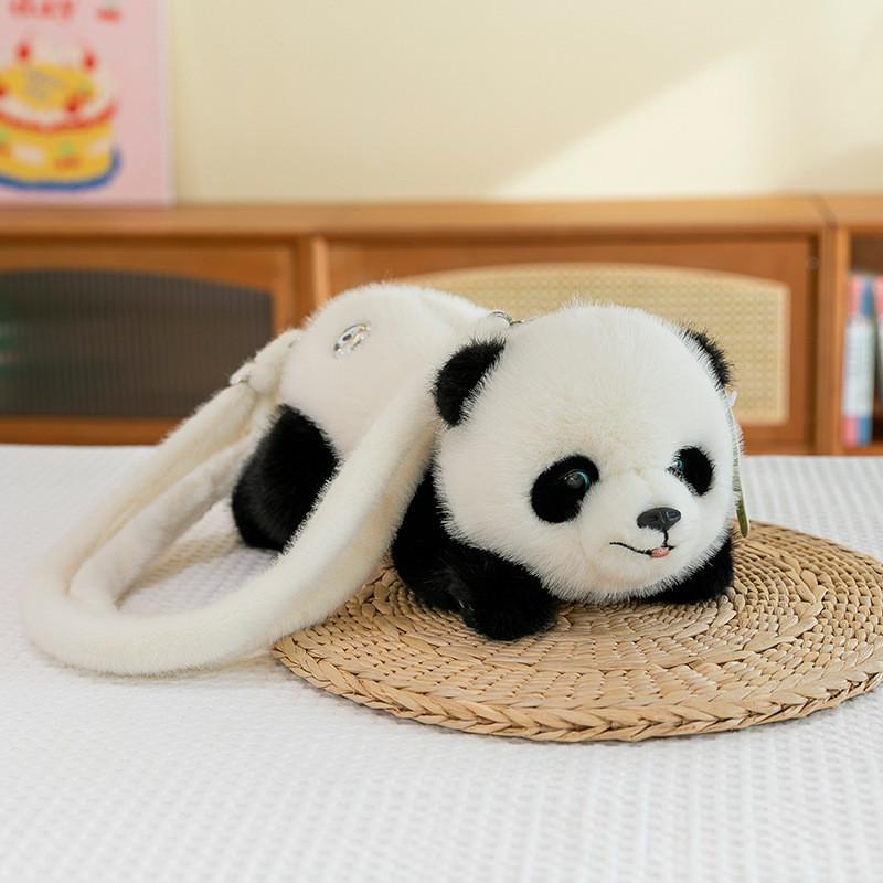 Plush Shoulder Panda Bag Makeup Package Adjustable Size Decorations Cartoon
