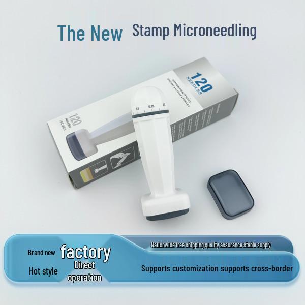 Adjustable Scalp Microneedle Stamp Roller with 120 Needles – New Model Black Model 120 Needles [0-2mm Adjustable]