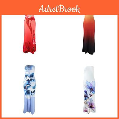 Sommerliches florales trägerloses Bodycon-Kleid aus Milchseide für lässigen Chic mit rückenfreiem Design