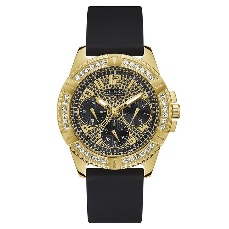 Guess Men`s Quartz Watch GW0379G1 zelta/melns
