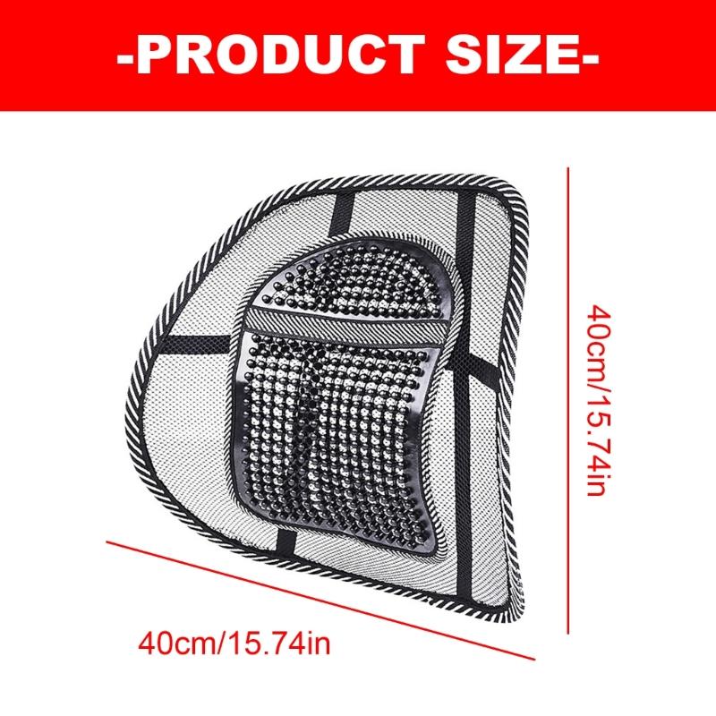 Car Seat Lumbar Support Pad with Vented Mesh Panel, Massage Back Cushion for Commutes, Travel or Desk Use Daily
