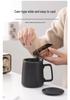 Geometric Ceramic Tea Brewing Cup with Lid and Filter