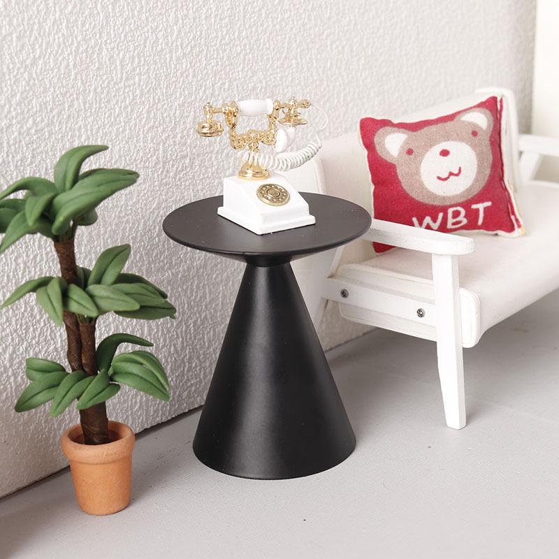 1:12 Scale Miniature Round Wrought Iron Table for Dollhouses - Perfect for Coffee, Tea, or Side Table in Mini Furniture.