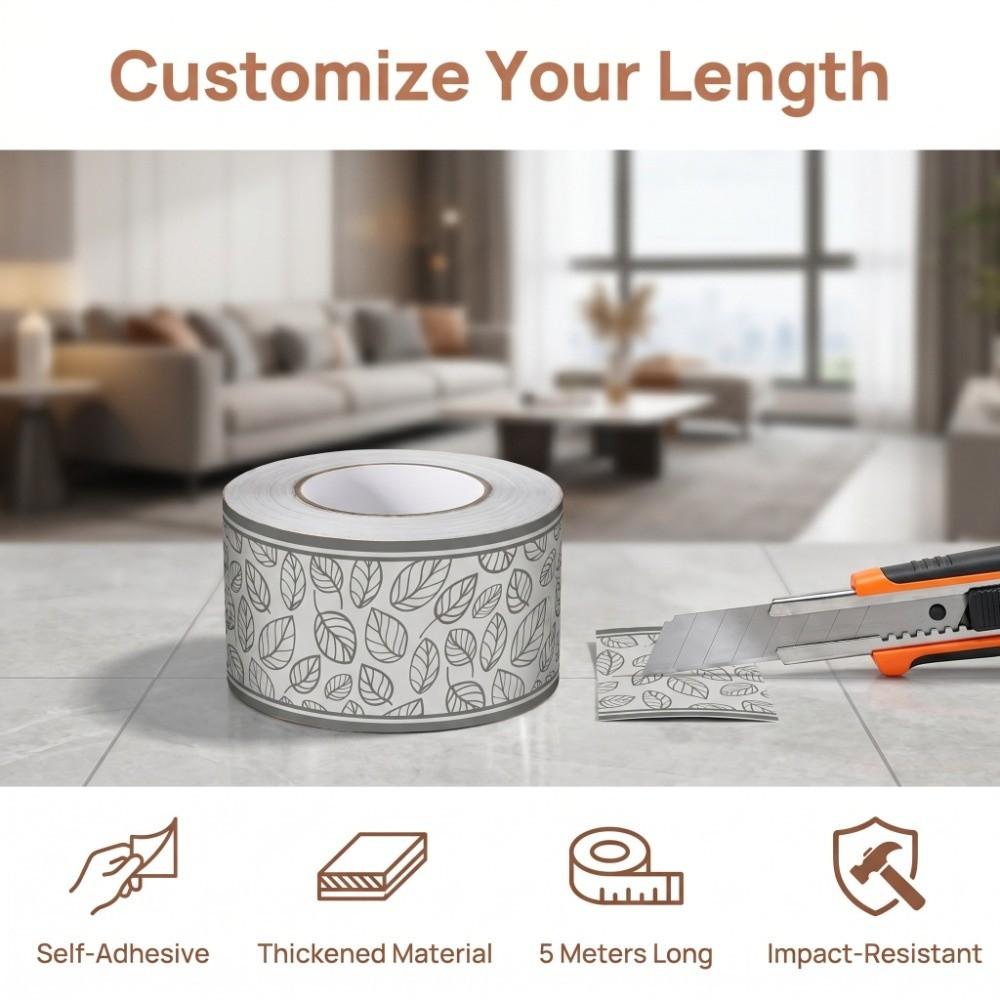 Fashion 5 Meter Wall Base Thickened Anti-collision Skirting Line Self Adhesive Soft Wall Sticker Bedroom