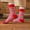 5/10 Pairs Comfortable Casual Women's Double Layer Wavy Pattern Wool Socks Autumn Winter Thickened Retro Mid Calf Socks Warm Women's Socks