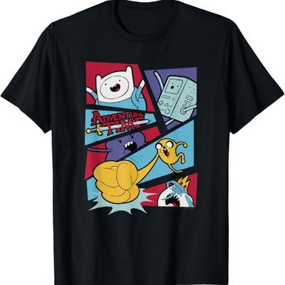 Adventure Time Group Shot Action Comic Panels T-Shirt