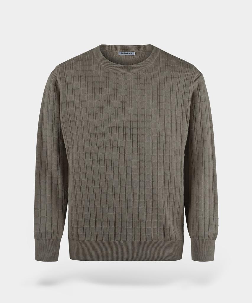 BIRBANTE Washable Cotton Square Round Knit - Dark Beige