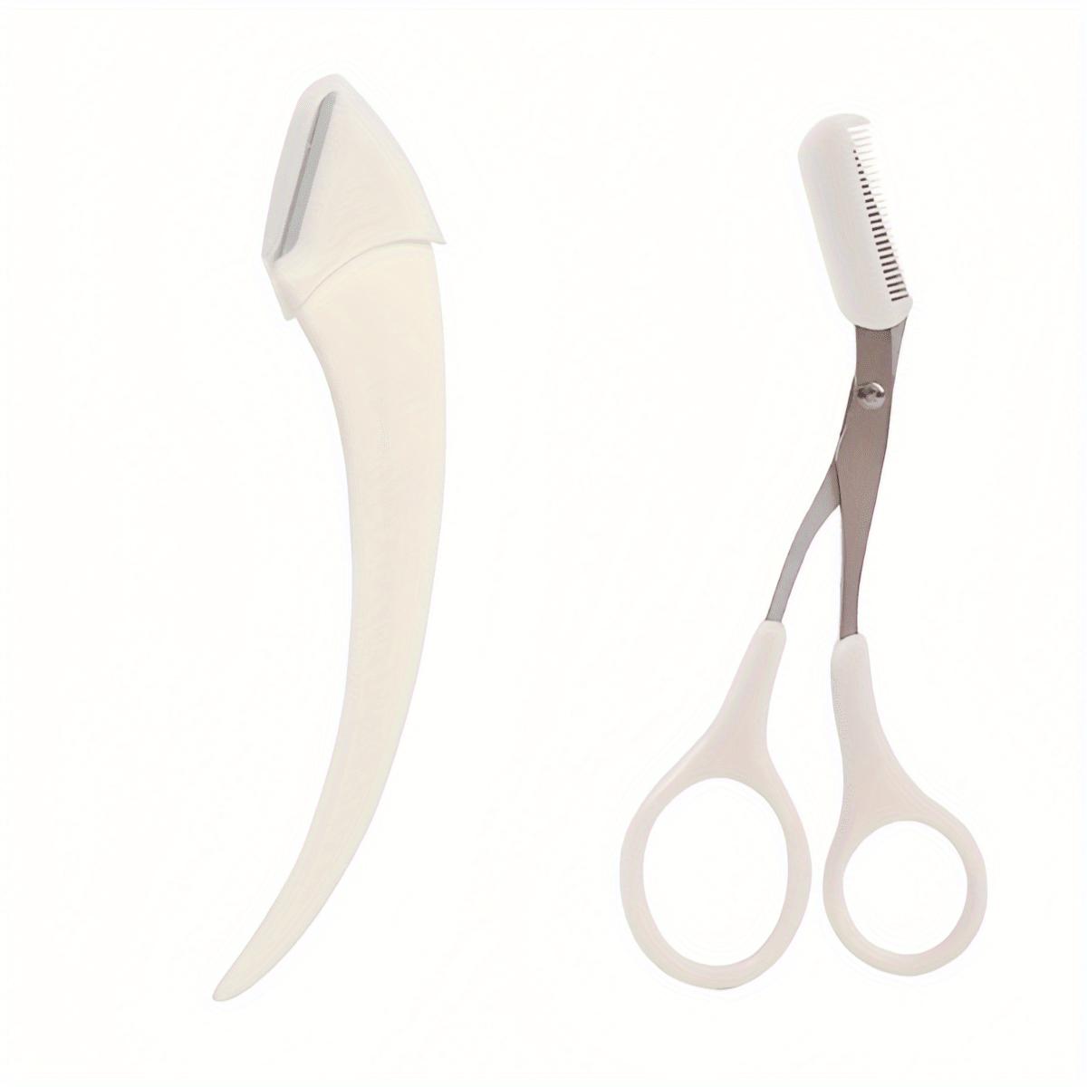 

2Pcs/set Eyebrow Clipper/Crescent Eyebrow Trimmer, Safety Blade, Novice Eyebrow Scraper, Men s And Women s Specific Set белый