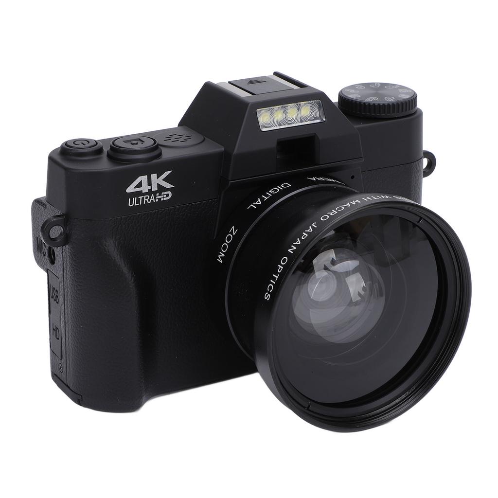 4K Digital Camera 60FPS 56MP 3in IPS Touch Screen 16X Zoom 270 Deg Rotation for Travel Camping