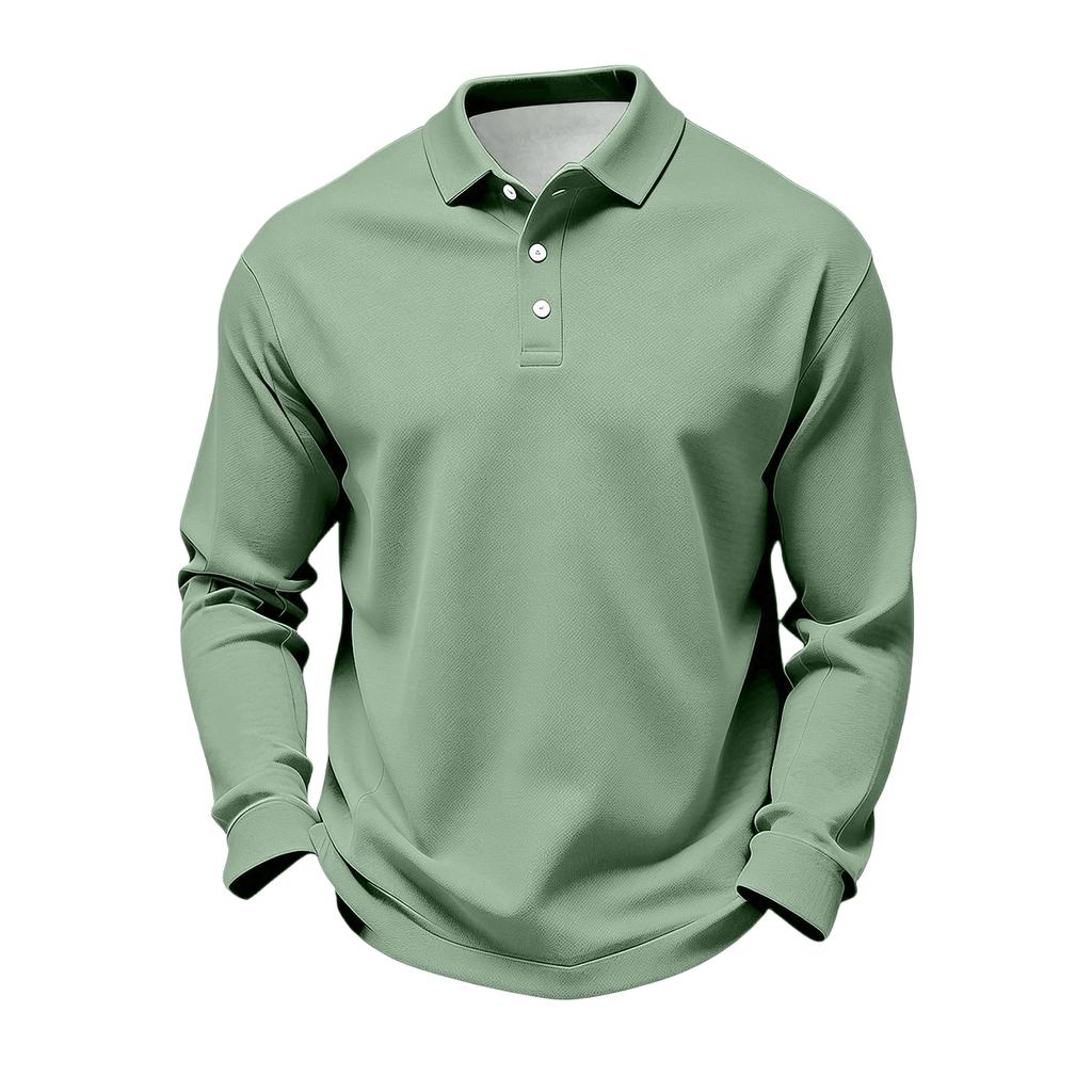 Herren Langarm Golf Poloshirt Schnelltrocknend Atmungsaktives Netzgewebe Lässiges Leichtes Golfshirt mit Knopfkragen Geeignet für Outdoor-Sportarten
