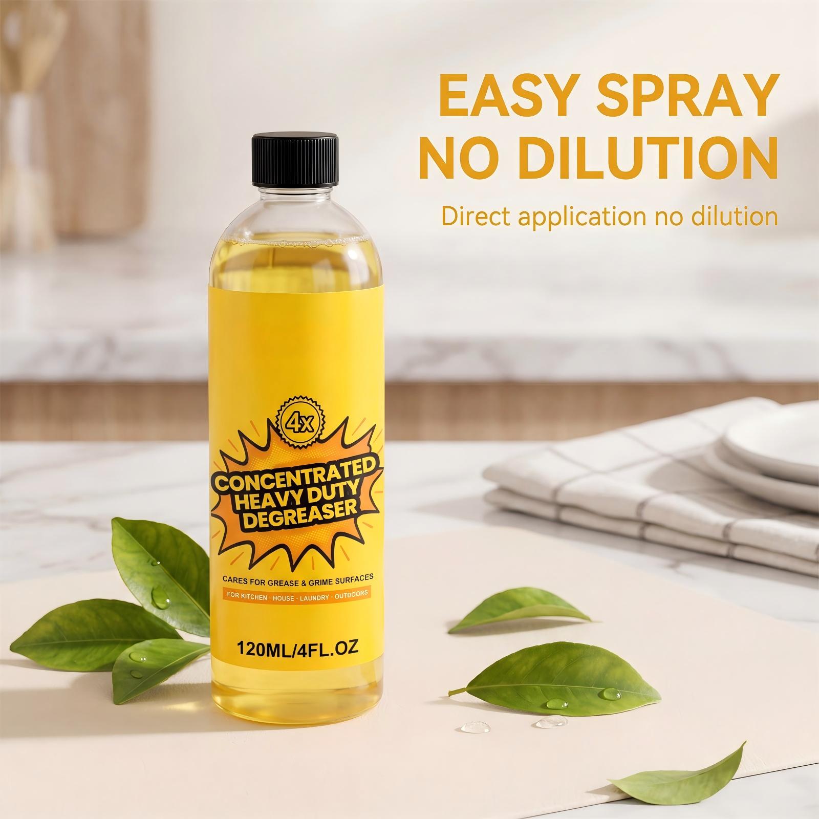 

Concentrated Heavy Duty Degreaser 120ml Multi Surface Kitchen Cleaner for Grease Oil Stains and Residue Removal for Home Use One Size жовтий