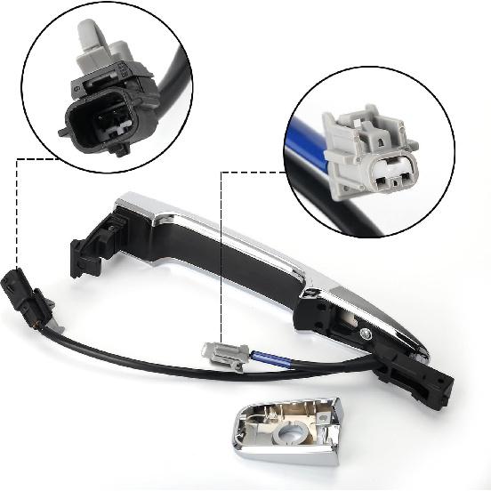 806469N00A Exterior Chrome Door Handle Front Left Driver Side, With Sensor And Smart Keyless Entry System, For 2009-2018 Nissan