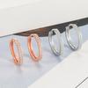 Plated Rose Gold Hoop Earrings Created Crystals Woman Girl Accessory Gift Jewel