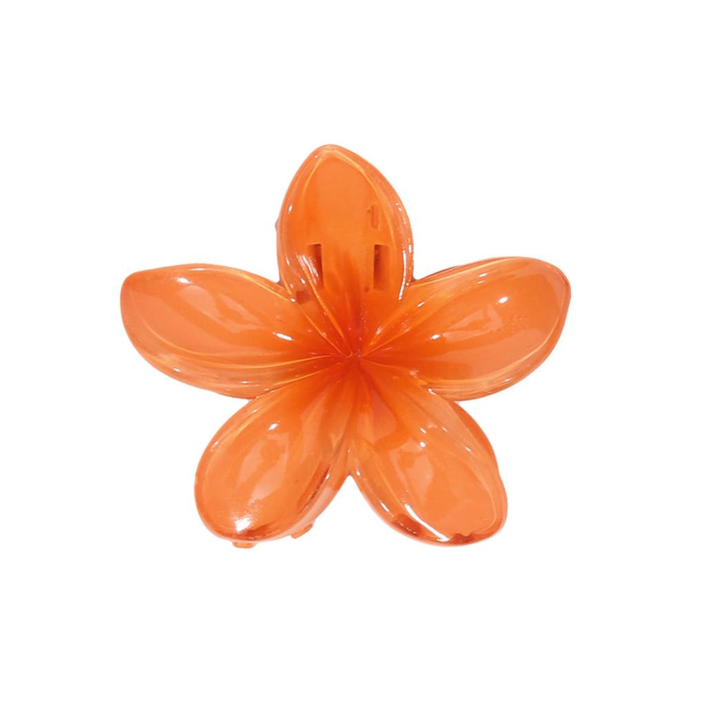 Hawaiian Style Gradient Flower Crab Hair Clips for Women Plumeria Barrettes Beach Vacation Hair Claw for Thin/Thick Hair Accessories