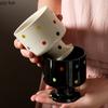 Retro Creative Ceramic Mug Hand Drawn Irregular High Legged Coffee Mug Milk Tea Cup Beverage Cup Household Tea Cup Water Cups