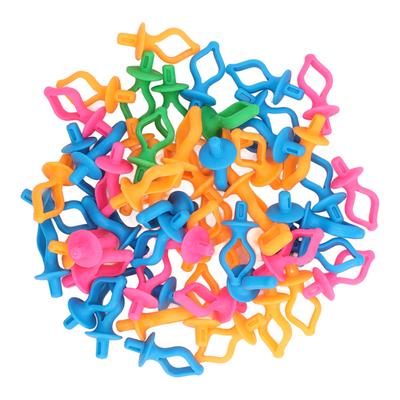 100 יחידות מחזיק סליל עיצוב מתכוונן חומר סיליקון קטן קומפקטי צבעוני מחזיק חוט תפירה