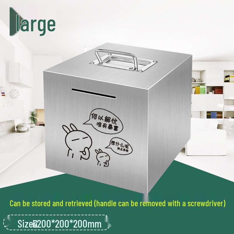 2026 Large Capacity Stainless Steel Piggy Bank for Adults - Secure Savings, Not for Kids