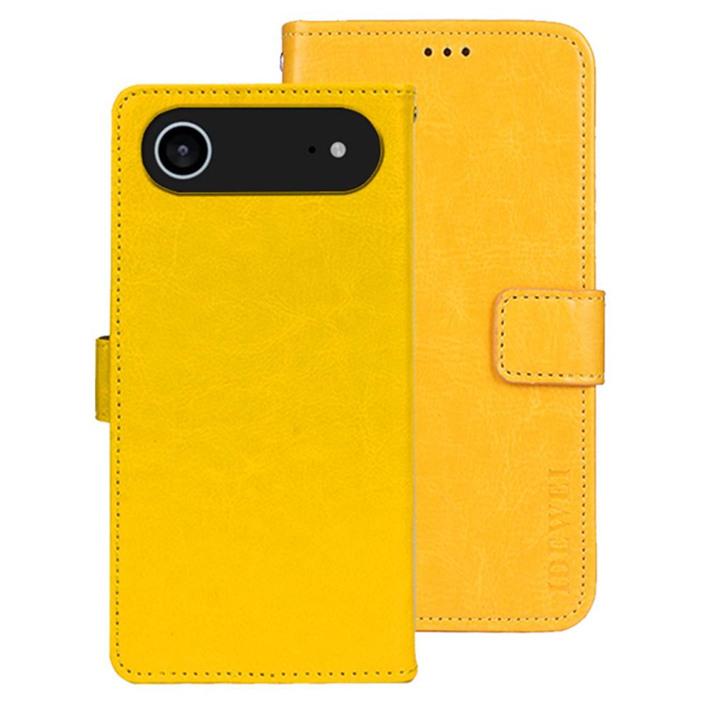 IDEWEI For iPhone 17 Air Stand Case Crazy Horse Texture Leather Phone Cover