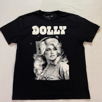 Dolly Parton T-Shirt Herren L Schwarz Kurzarm Country Musik Nashville Unisex T-Shirt