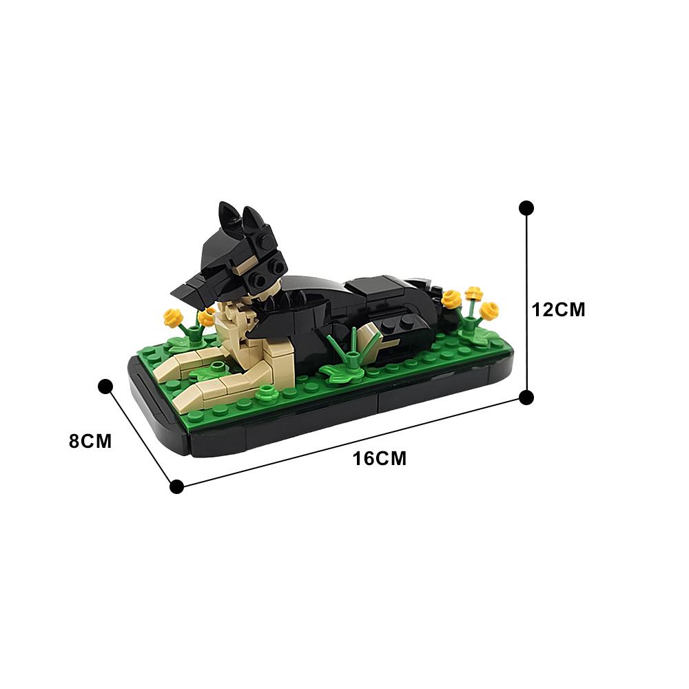 MOC German Shepherd Sasha Building Blocks Model German Shepherd Family Pet Dog Bricks Assembly Toys Children's Birthday Gifts