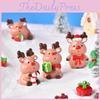 Festive Resin Christmas Reindeer With Gift Box And Candy Cane Decor