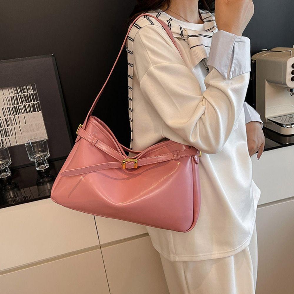 Korean Style Large Capacity Handbag Tote Bag Underarm Packs Fashion Retro PU Tote Bag  Women