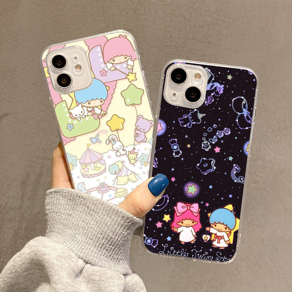 Case for Samsung A04 A14 A23 A34 A54 M23 M33 M52 M53 Realme 10 9 C30S C35 C55 VIVO Y02S Y21 Y51 X80 Pro Transparent Cover LI16 Little Twin Stars