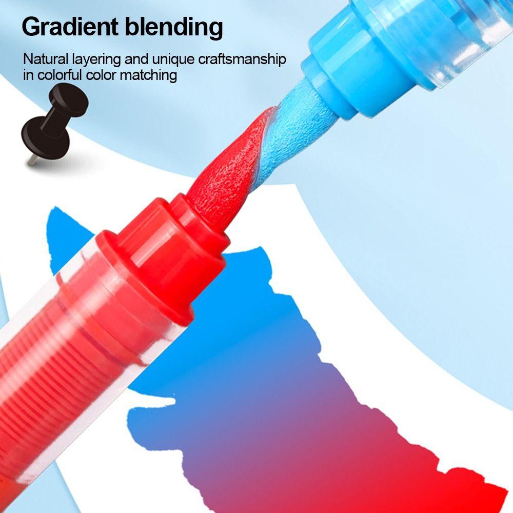 Quick-Drying Acrylic Marker Pen Softhead Art Watercolor Pen Straight Liquid Marker  Calligraphy