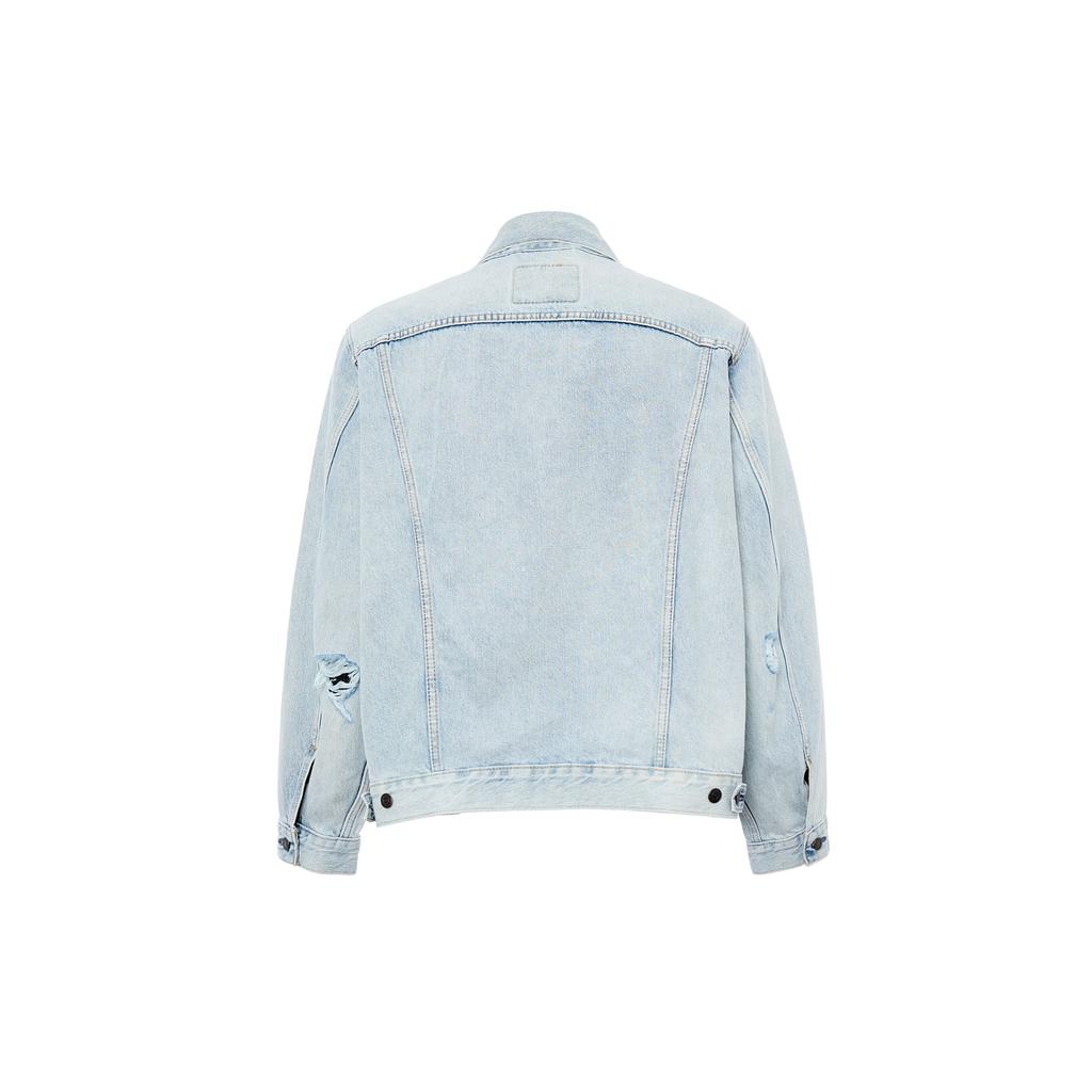 Levis Gewaschene Zerrissene Jeansjacke Herren Jacken Denim-Blau 85248-0026