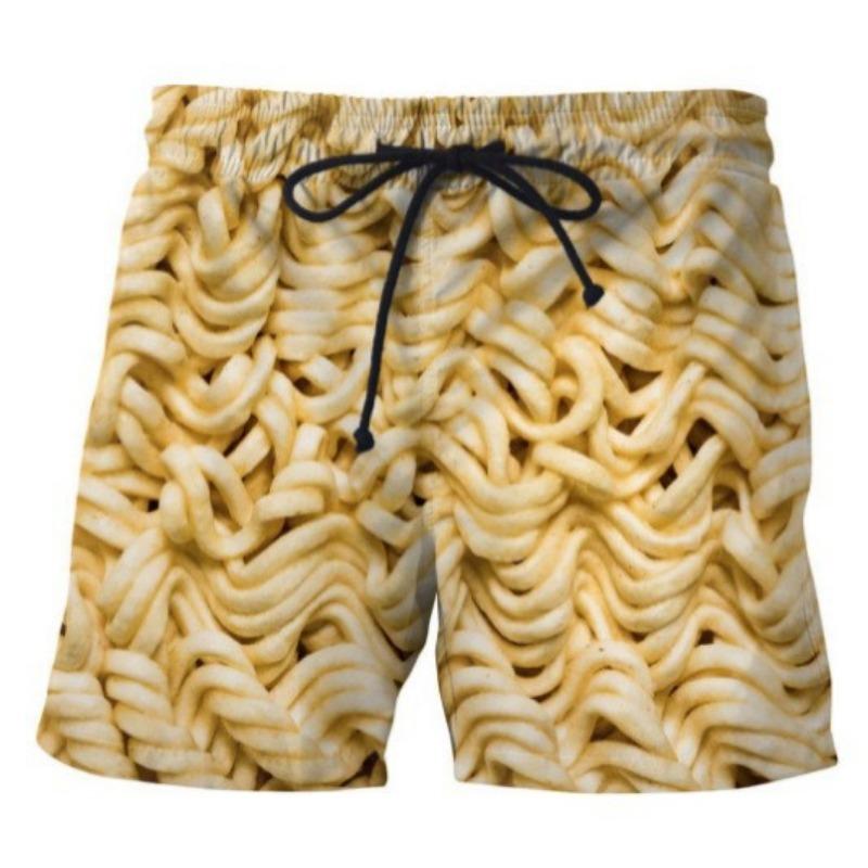 

Летние шорты с 3D принтом вкусной еды, модные, повседневные, пляжные, мужские 6XL