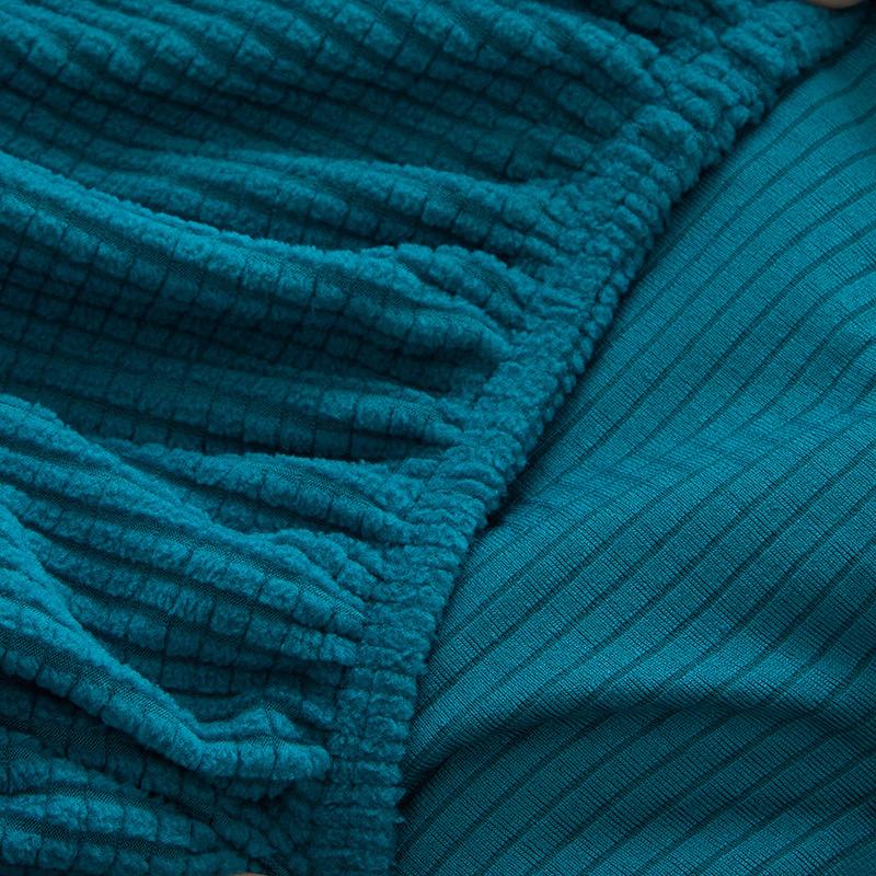 Chair Cover New Solid Color Corn Velvet Seat Set Dining Chair Office Elastic Dustproof Simple Chair Cover