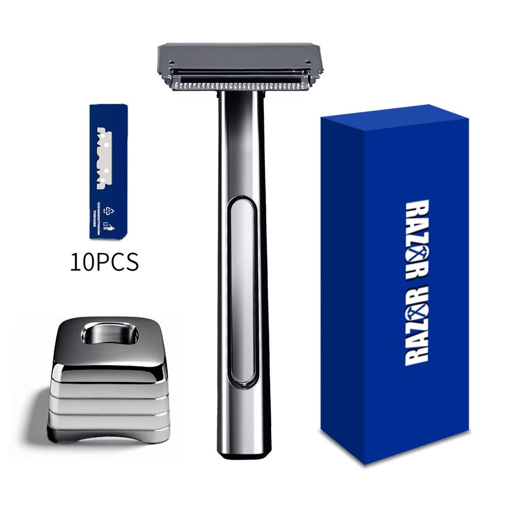 Classic Double-Layer Metal Razor Stand for Manual Shaving Razors