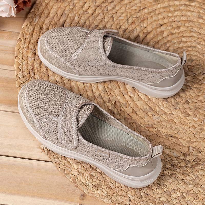Beige Women Mesh Casual Shoes Non-Slip Breathable Hiking Shoes Wear-Resistant Lightweight Walking Shoes for Indoor Outdoor 42