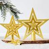 Five Pointed Star Christmas Tree Toppers Festive Glitter Sparkling Reusable Decorative Tree Ornaments Holiday Party Decor