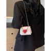 Delicate Mini Flap Square Bag  New Versatile Chain Crossbody Bag Chic Heart Design Lady Lipstick Coin Purse
